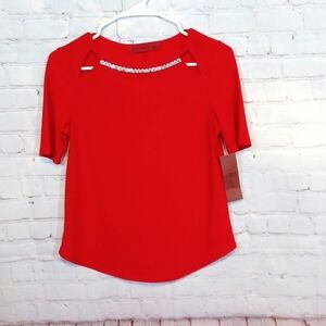 Love‎ Scarlett Woman's Red Diamond Blouse Top  SP NWT